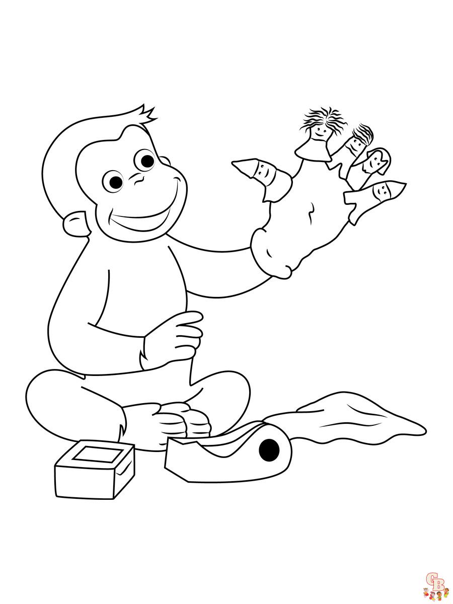 Curious George colorindo páginas para crianças - GBcolouring