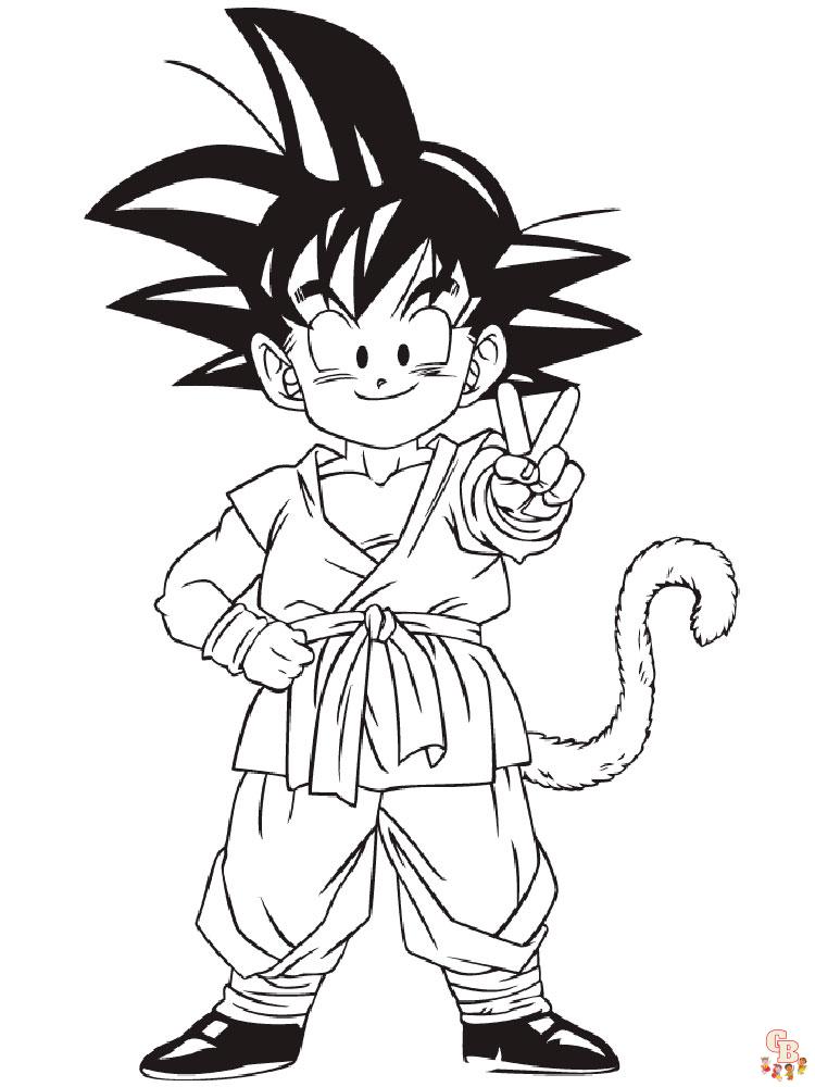 20 Desenhos do Son Goku para Colorir e Imprimir - Online Cursos