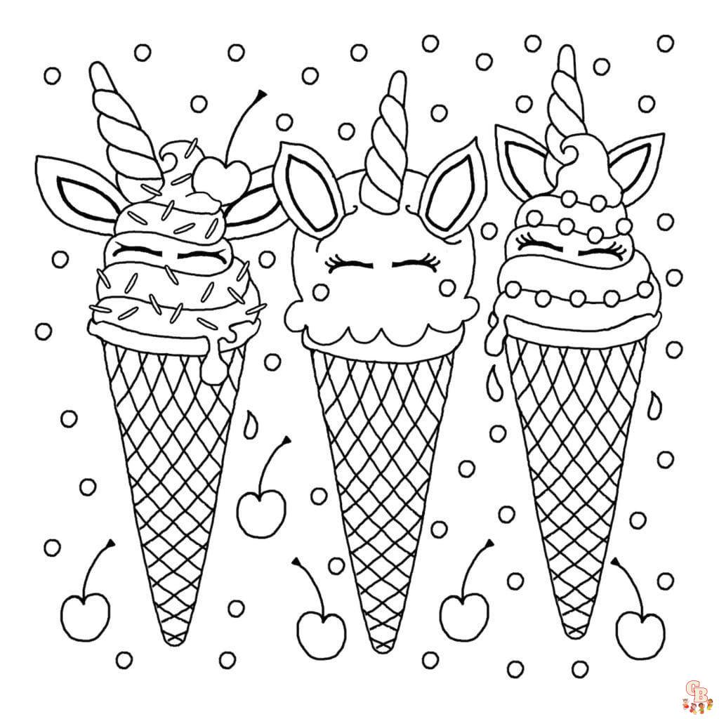 Desenhos para colorir de sorvete - doces e divertidos para crianças -  GBcoloring