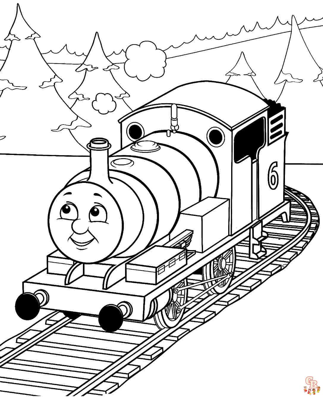 Como Pintar e colorir trem Thomas e seus amigos criançinhas