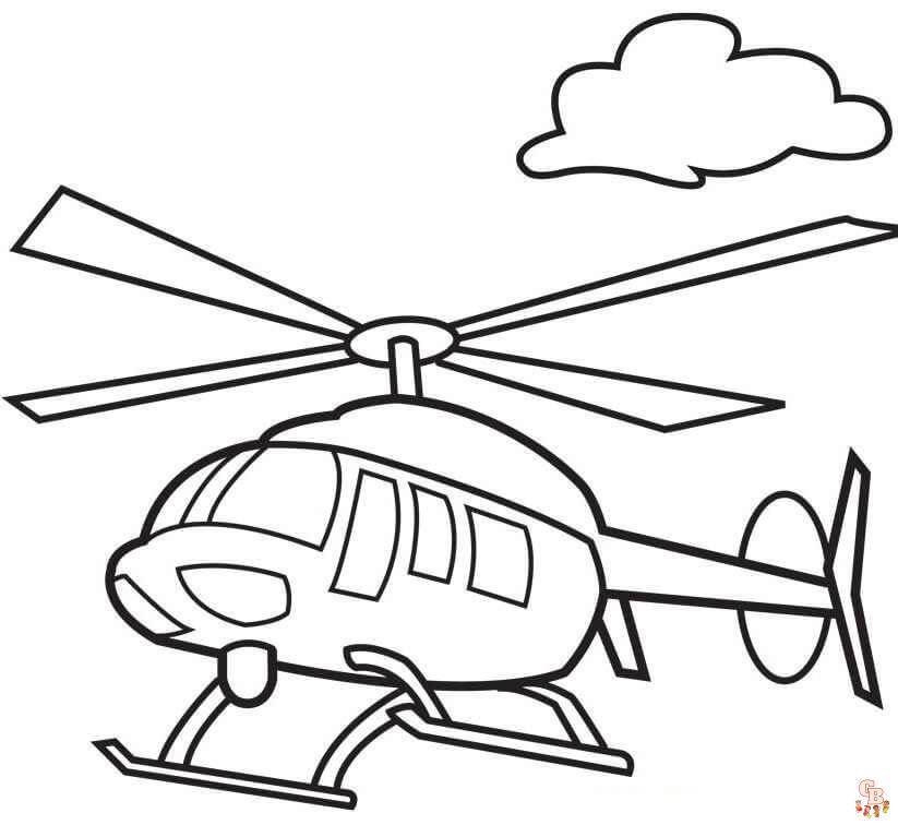 Desenho de helicóptero para colorir online