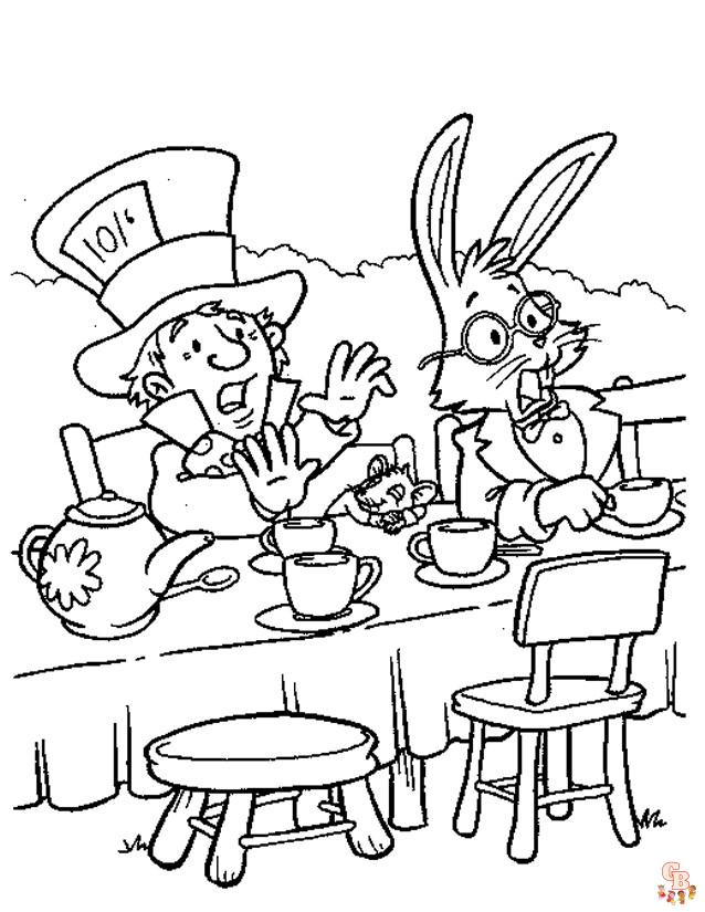 Coloriage Alice au pays des merveilles L'univers magique en français