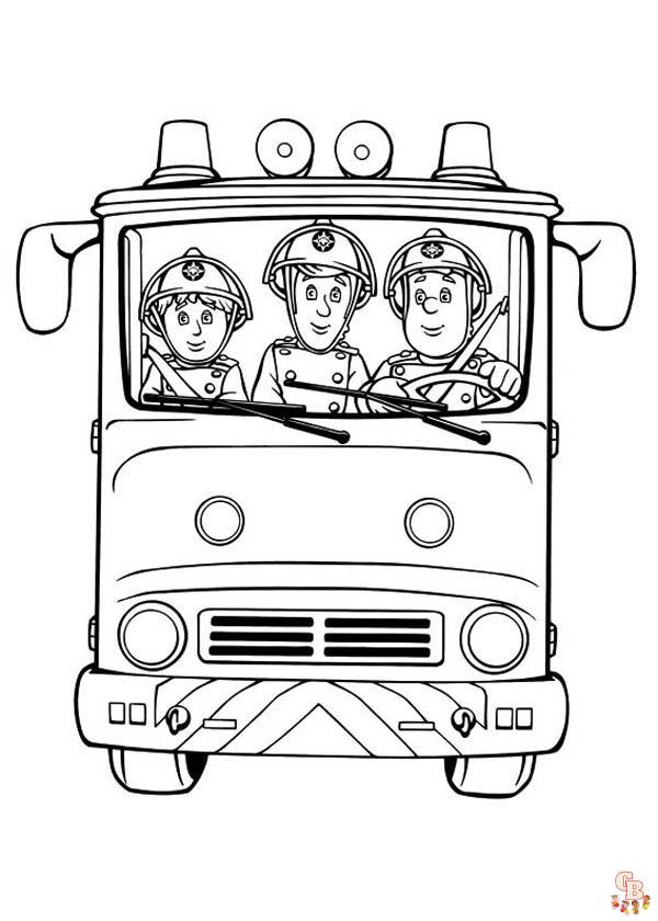 Camion de pompier coloriage Dessins gratuits pour enfants en ligne
