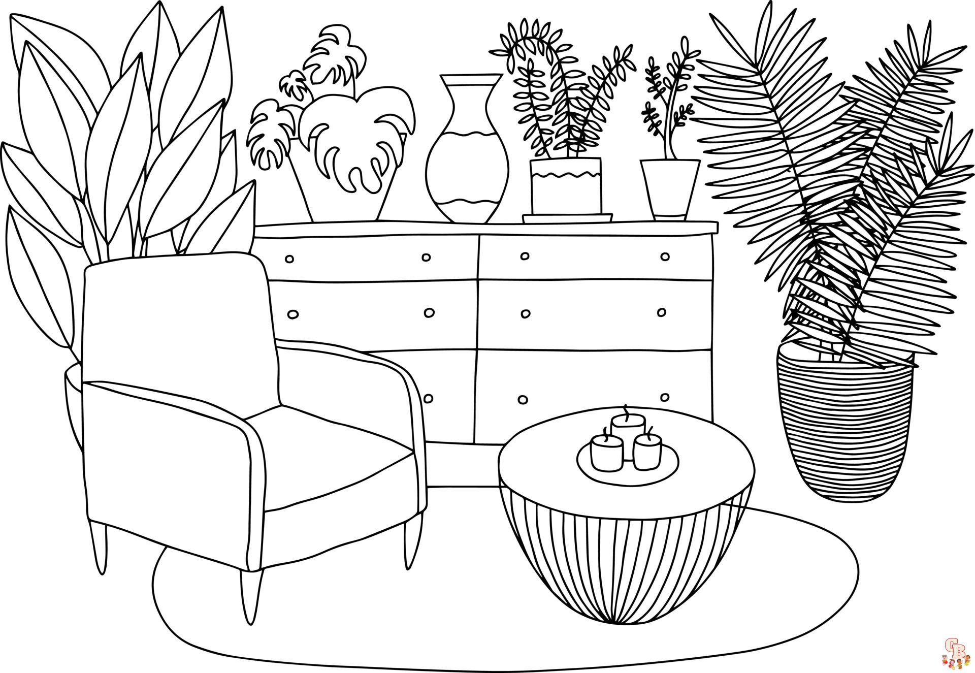 Coloriage de chambre idées et modèles pour enfants et adultes