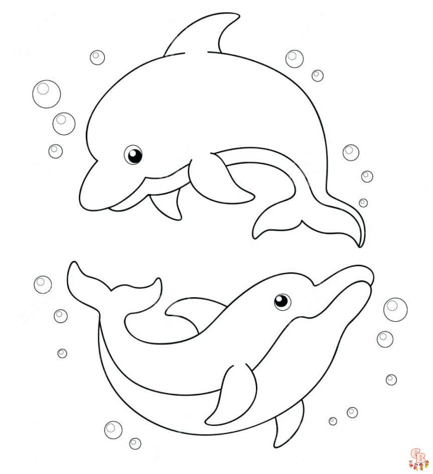 Coloriage dauphin Modèles pour enfants, adultes et en ligne gratuit