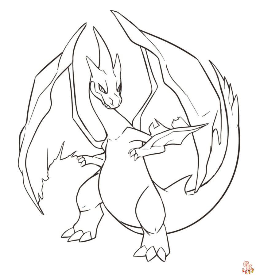 Coloriage Dracaufeu - Pages à colorier gratuites de Dracaufeu et autres personnages Pokemon