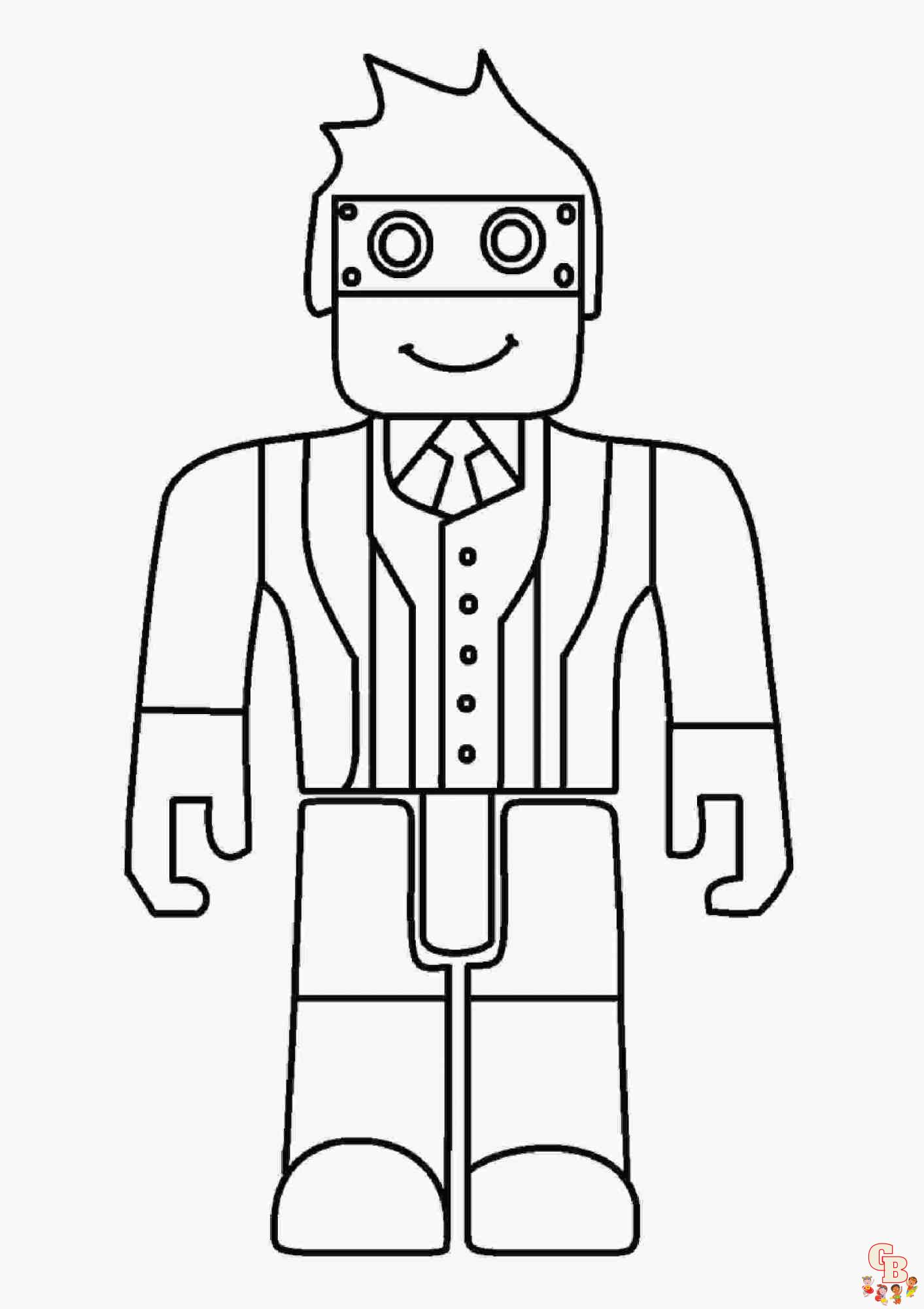 Coloriage gratuit Roblox pour les enfants - personnages, armes et équipements, logo et icône à colorier