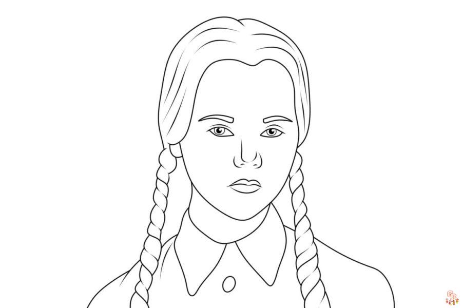 coloriage mercredi addams