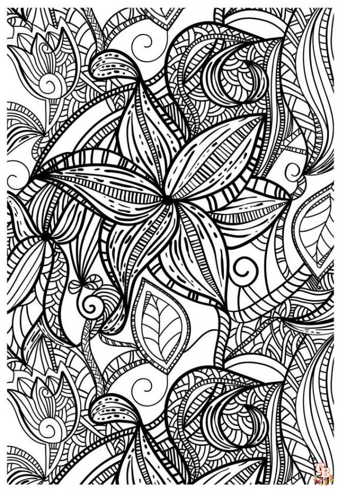 Coloriage Anti-Stress fleur dessin gratuit Coloriage Anti Stress