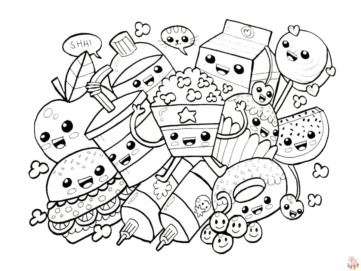 Tranh tô màu đồ ăn coloriage semaine du gout