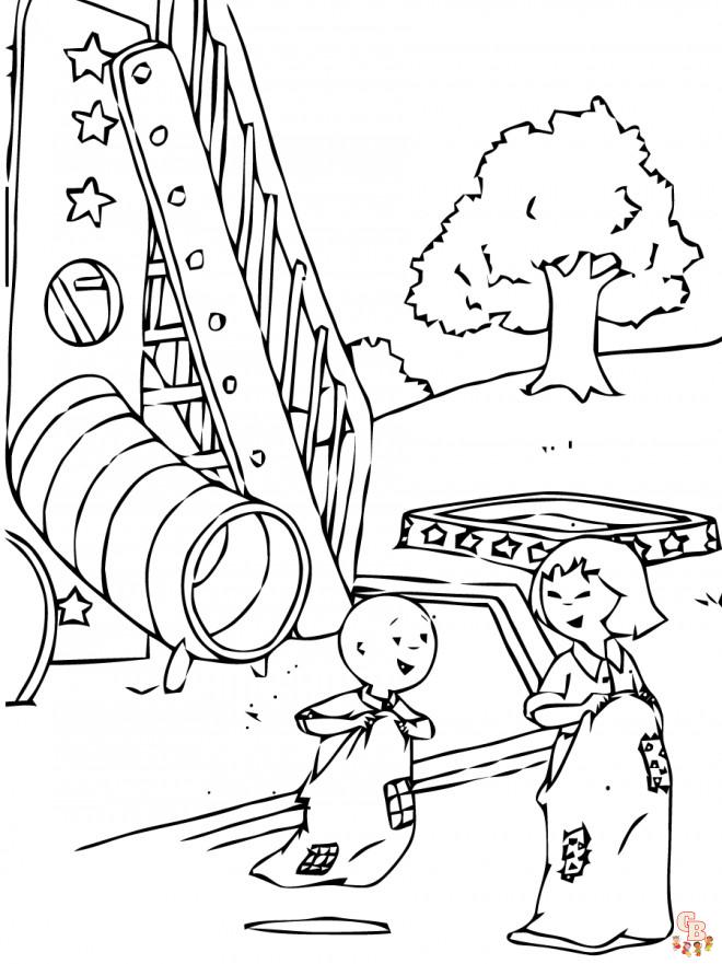 Dessin Caillou s'amuse Coloriage Caillou