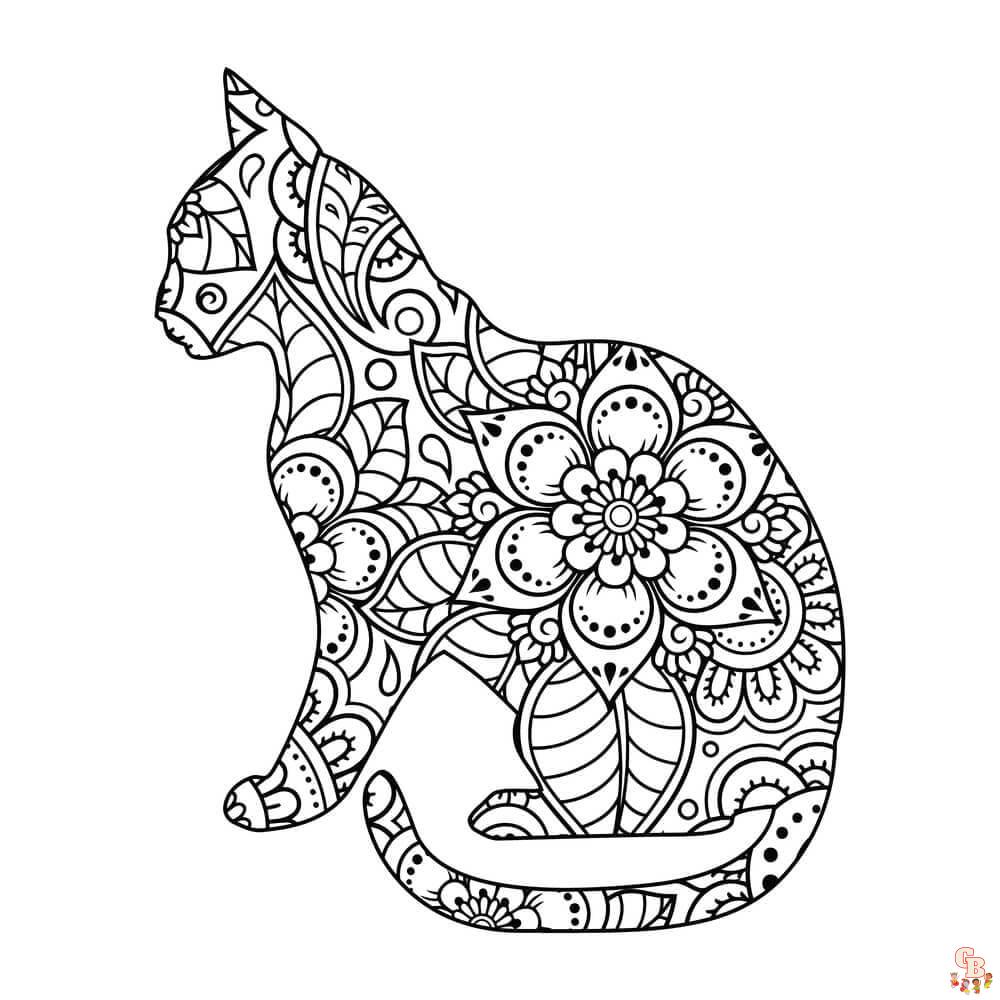 Coloriage Chat Mandala