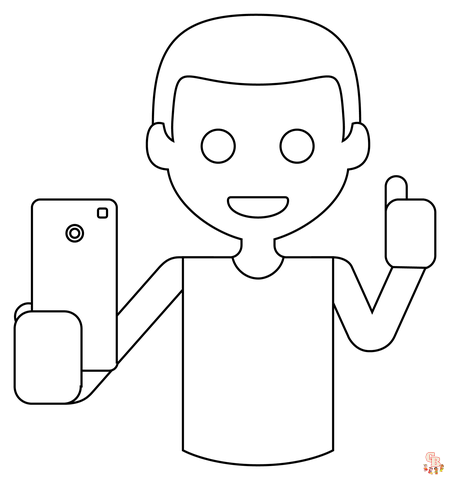 Coloriage Le selfie