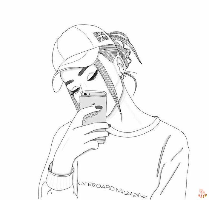 Coloriage Le selfie