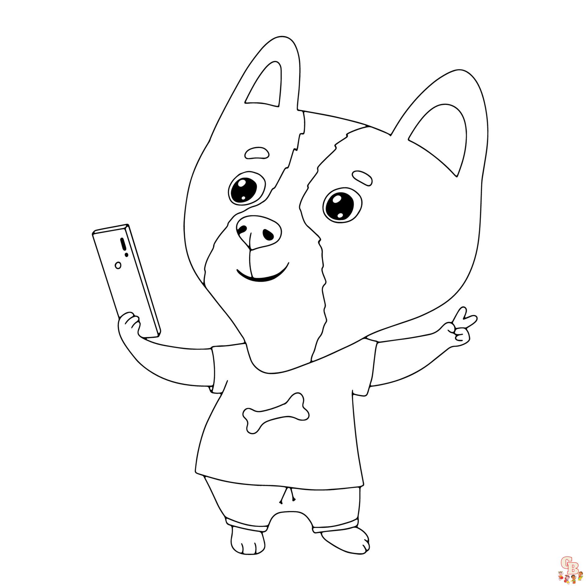 Coloriage Le selfie