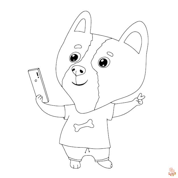 Coloriage Le selfie