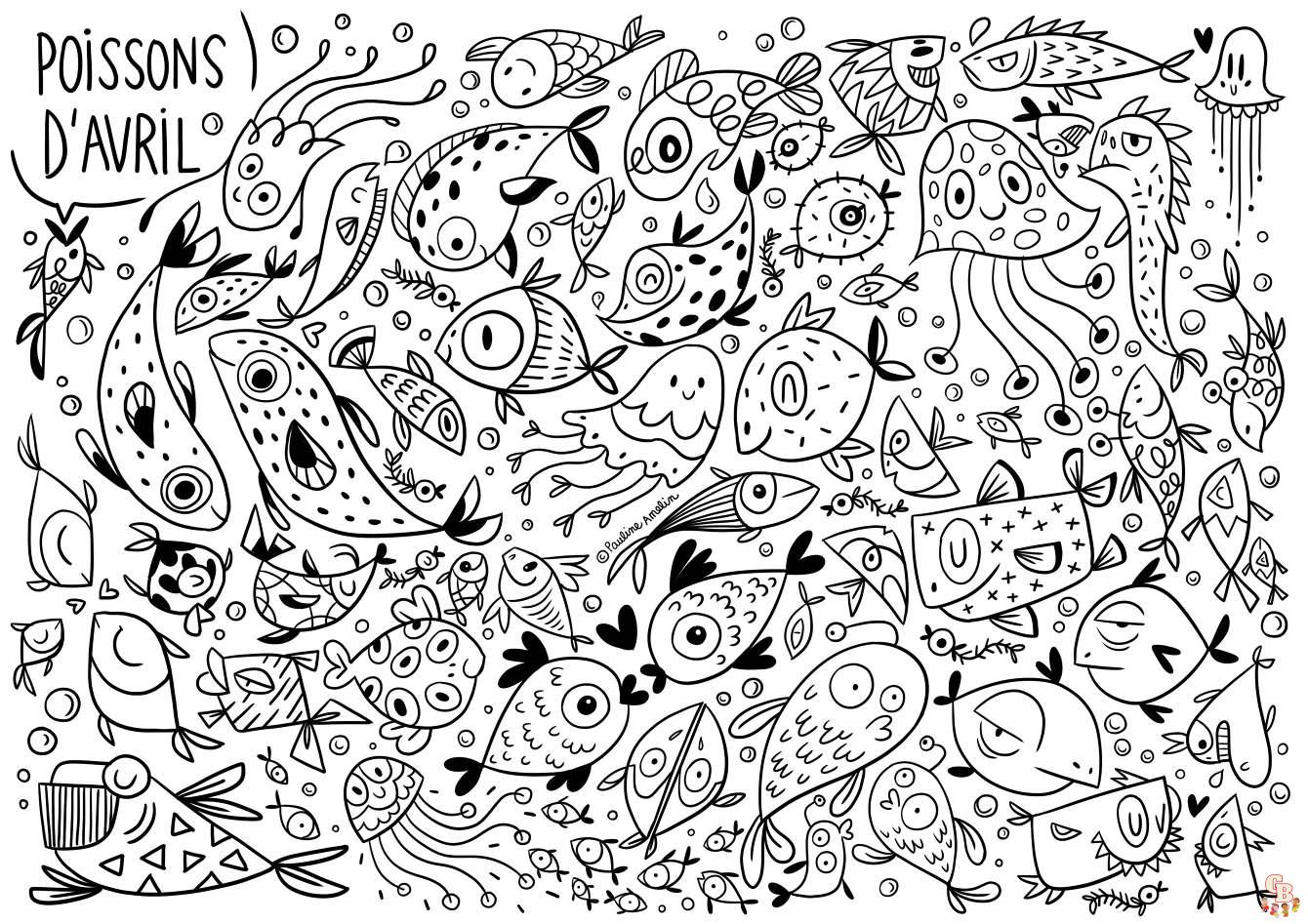 POISSONS DAVRIL COLORIAGE Coloriage Pauline