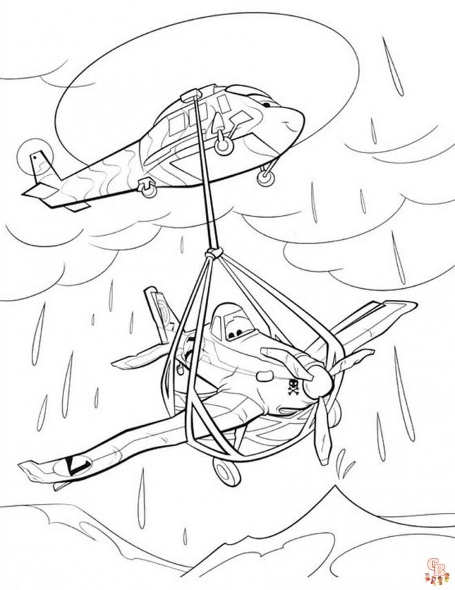 Coloriage Planes Dusty après son accident dessin gratuit Coloriage Planes
