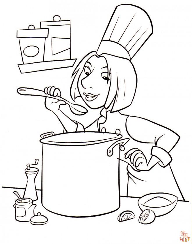 Coloriage Un Chef a ma porte