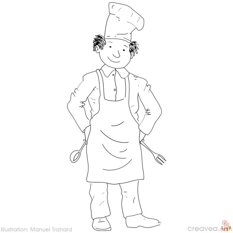 Coloriage Un Chef a ma porte