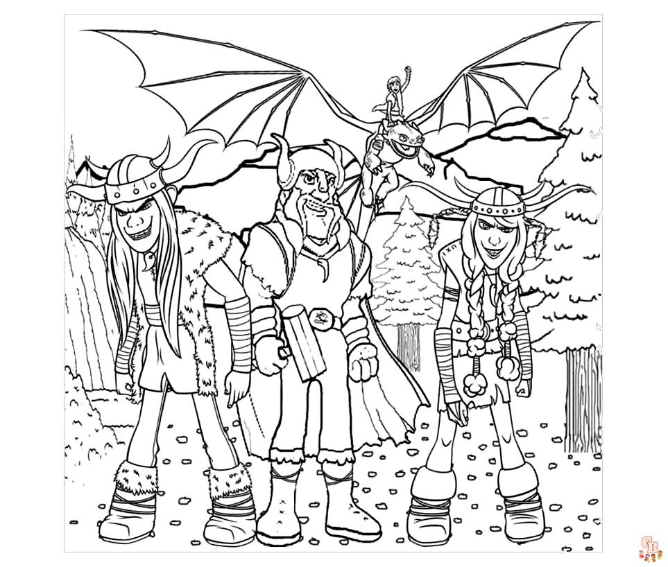 Coloriage Chasseur de dragons