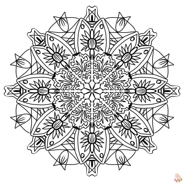 Coloriage Imprimer le modele de mandala