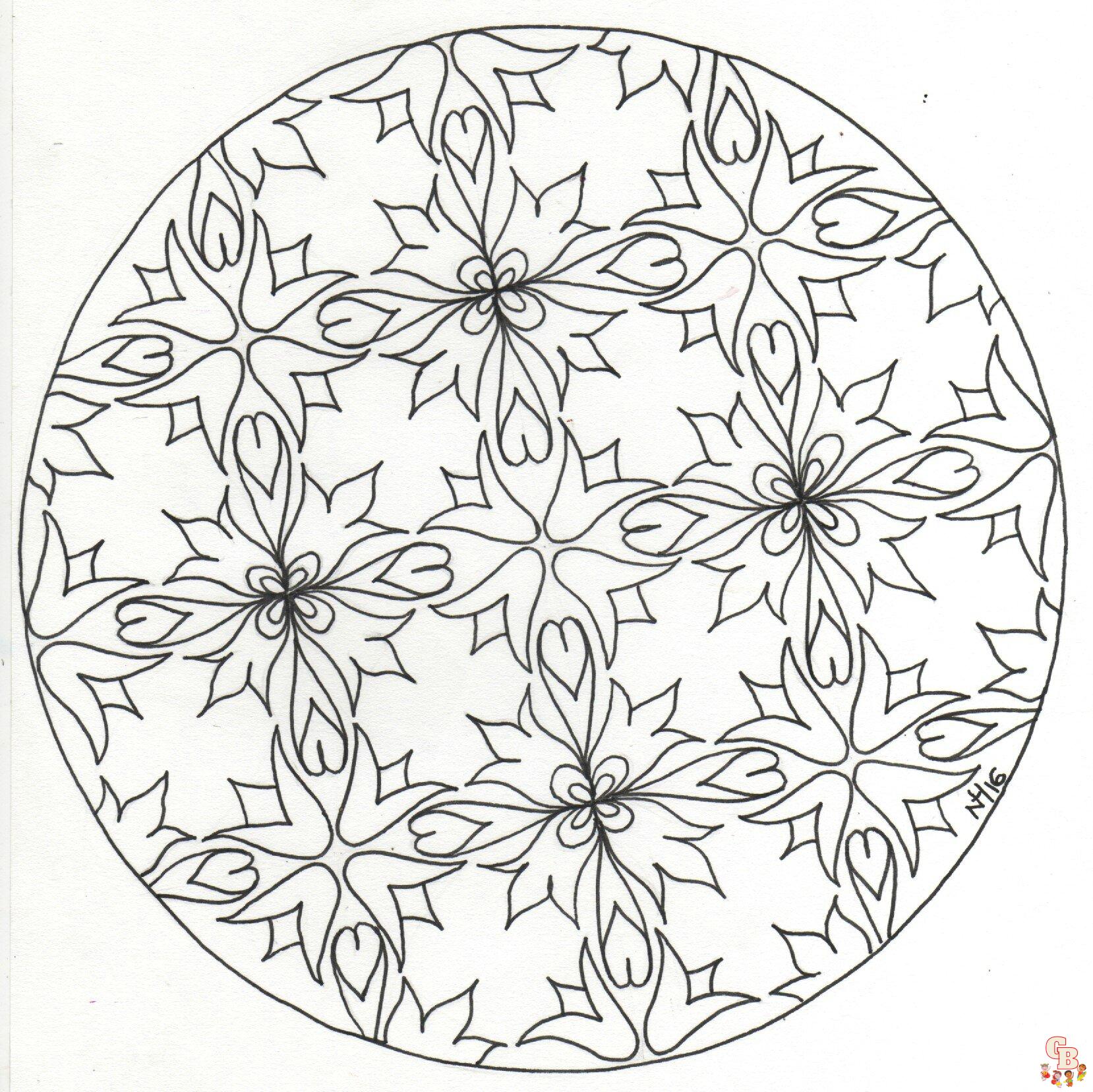 Coloriage Le mandala est un dessin inscrit dans un cercle