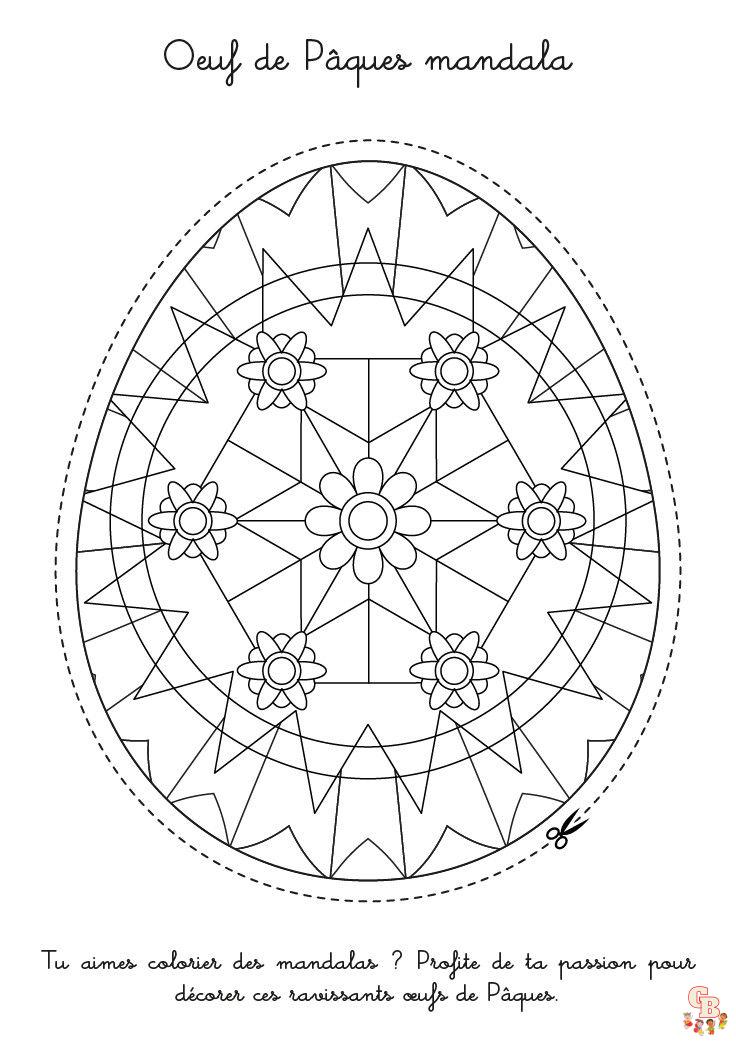 Coloriage Mandala oeufs de Paques