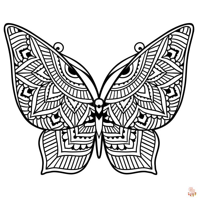 Coloriage Mandala papillon