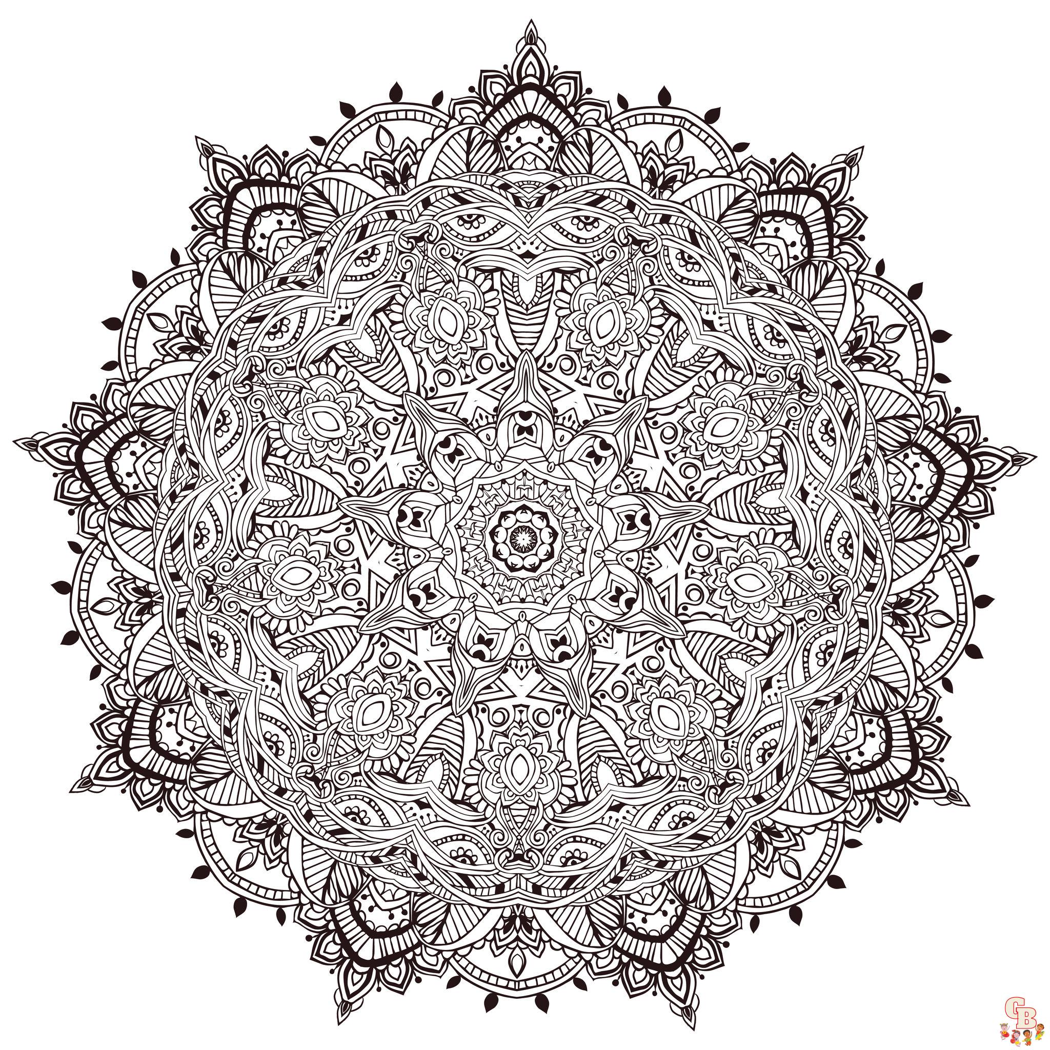 Coloriage Mandalas de difficulte intermediaire