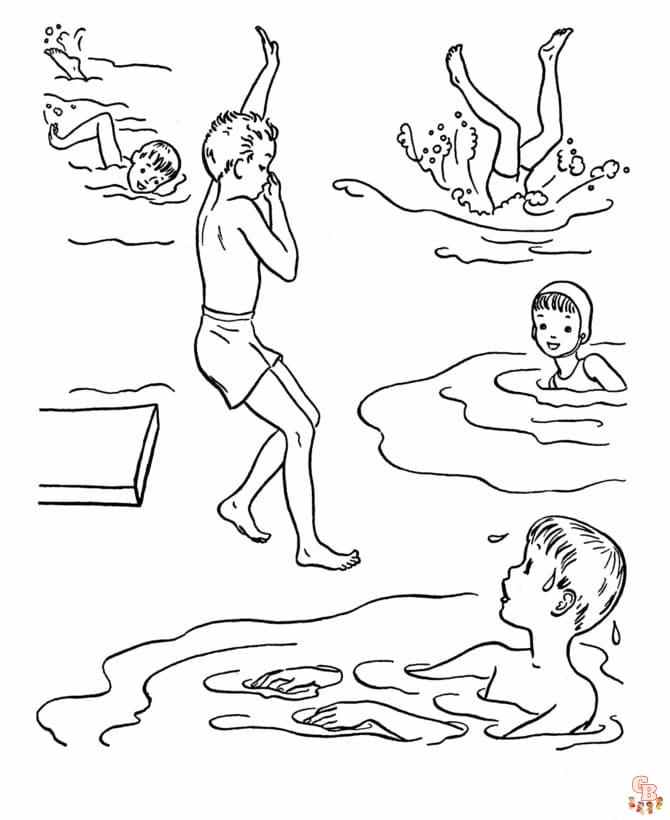 Coloriage Natation