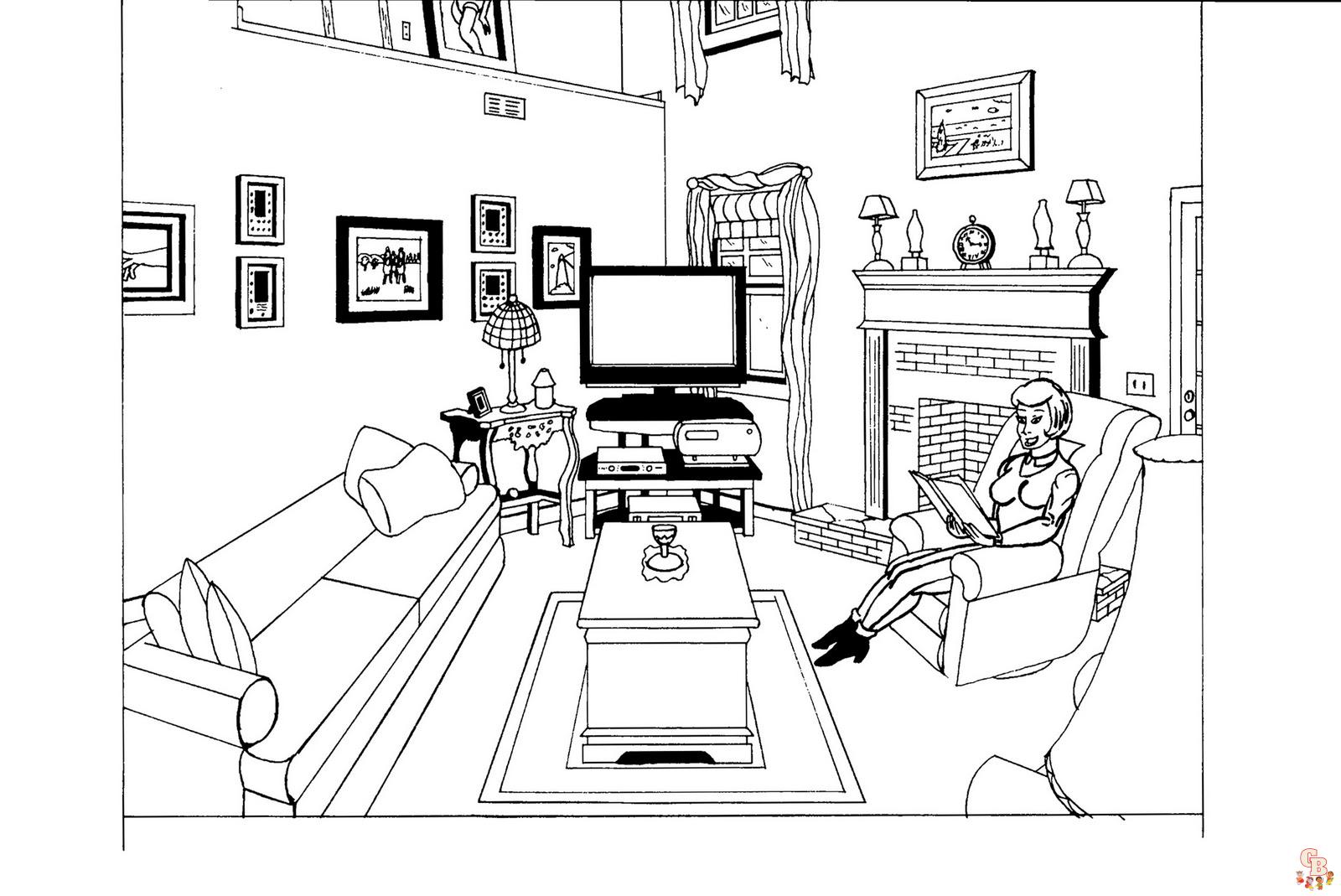 Coloriage Salon