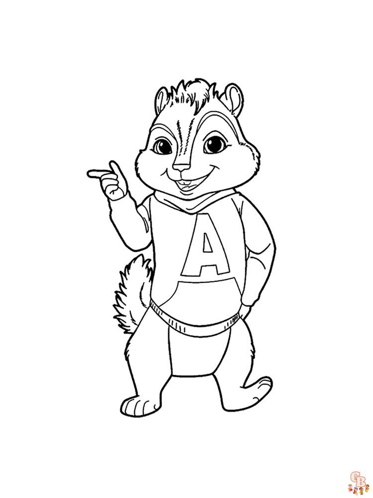 Alvin și veverițele de colorat pagini de colorat
