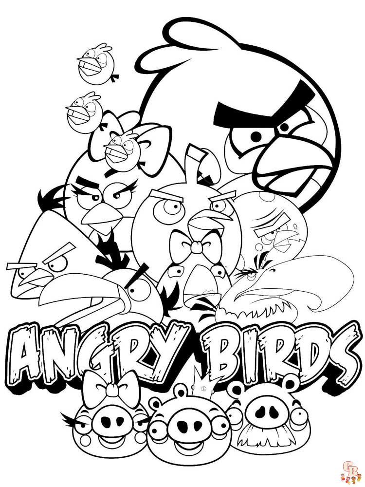 Страницы для раскрашивания Angry Birds