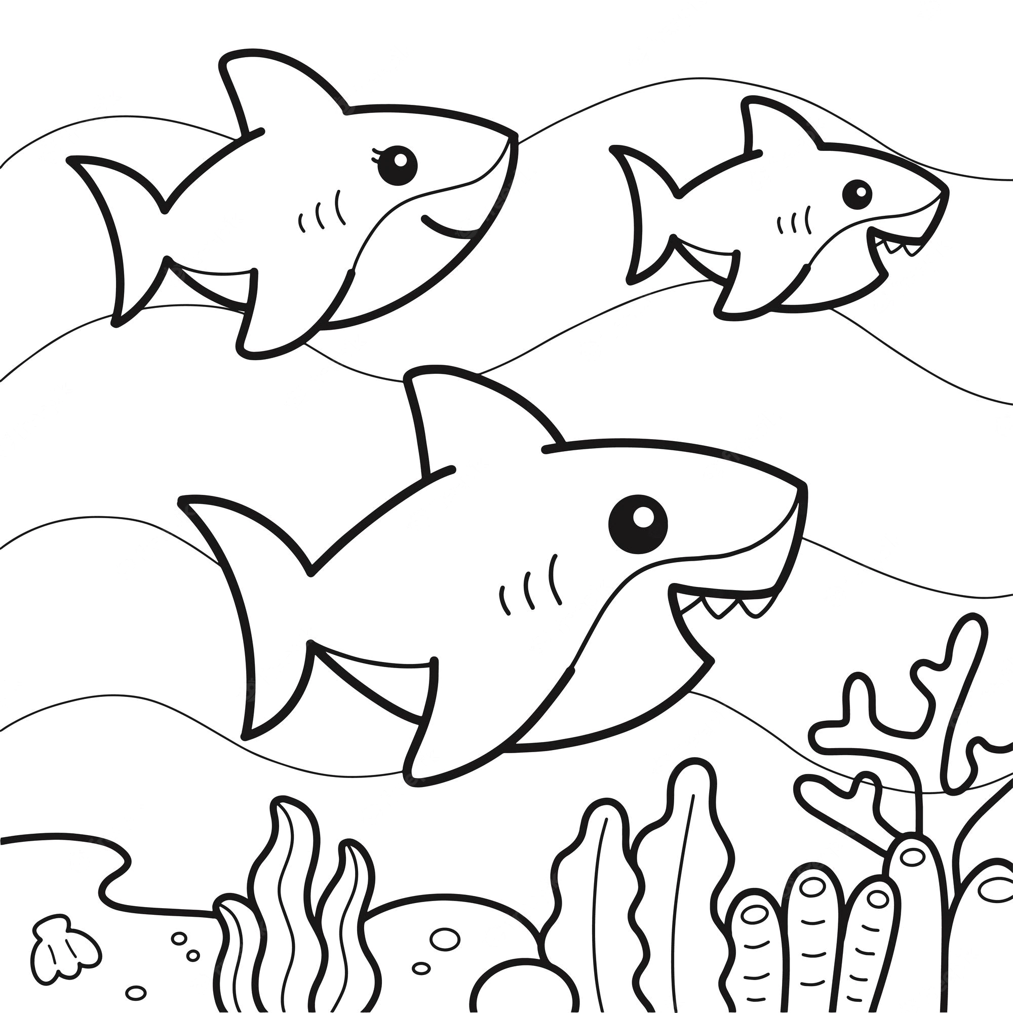 Páginas de colorir Baby Shark