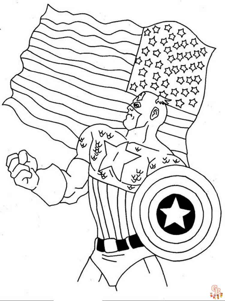 Căpitanul America pagini de colorat