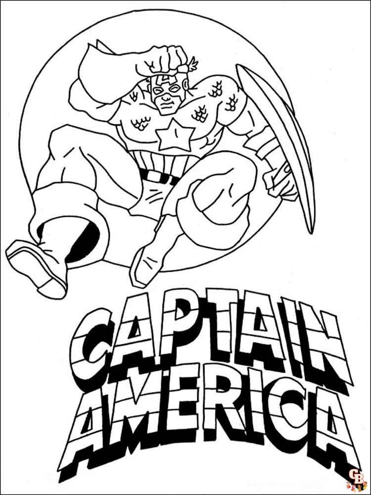 Căpitanul America pagini de colorat