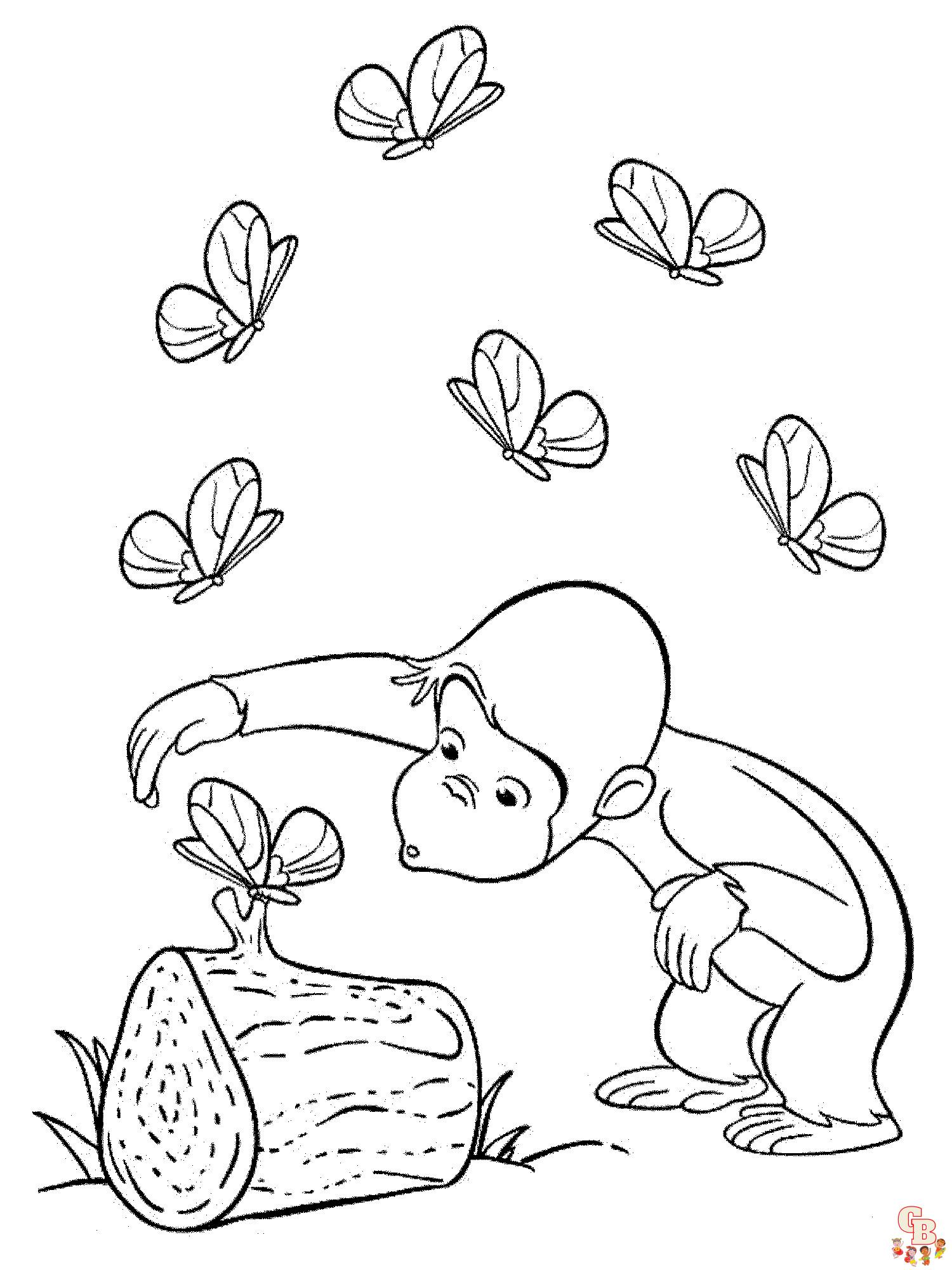 Curious George colorindo páginas para crianças - GBcolouring