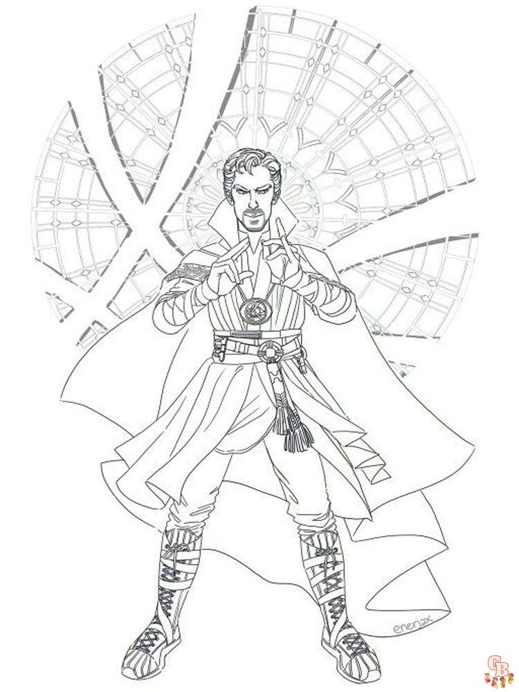Doctor Strange pagini de colorat