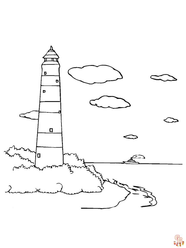 Бесплатная раскраска с маяком