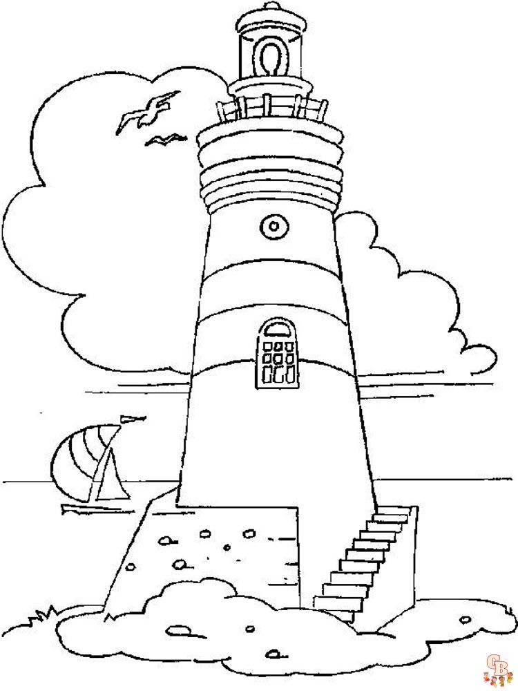 Бесплатная раскраска с маяком