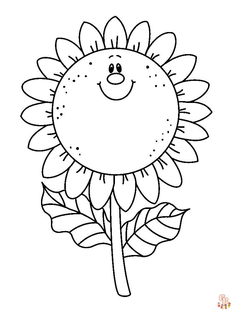 Floarea-soarelui pentru colorat