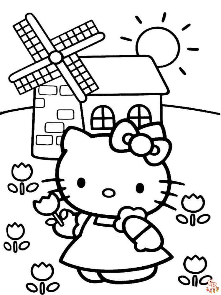 Страницы для раскрашивания Hello Kitty