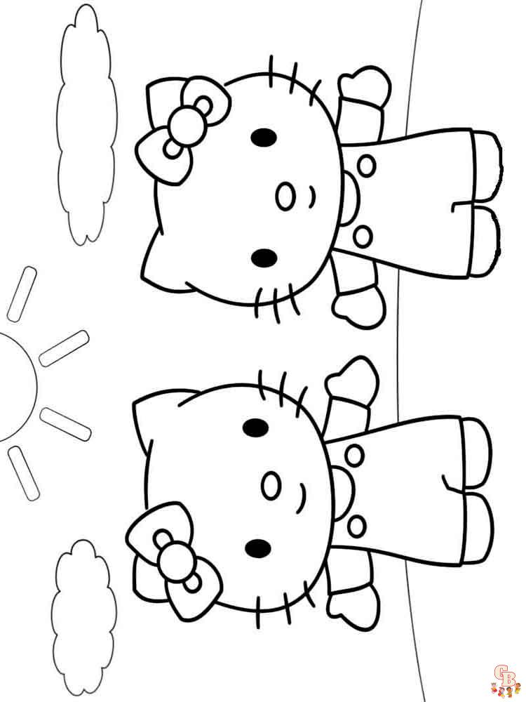 Hello Kitty colorindo as páginas