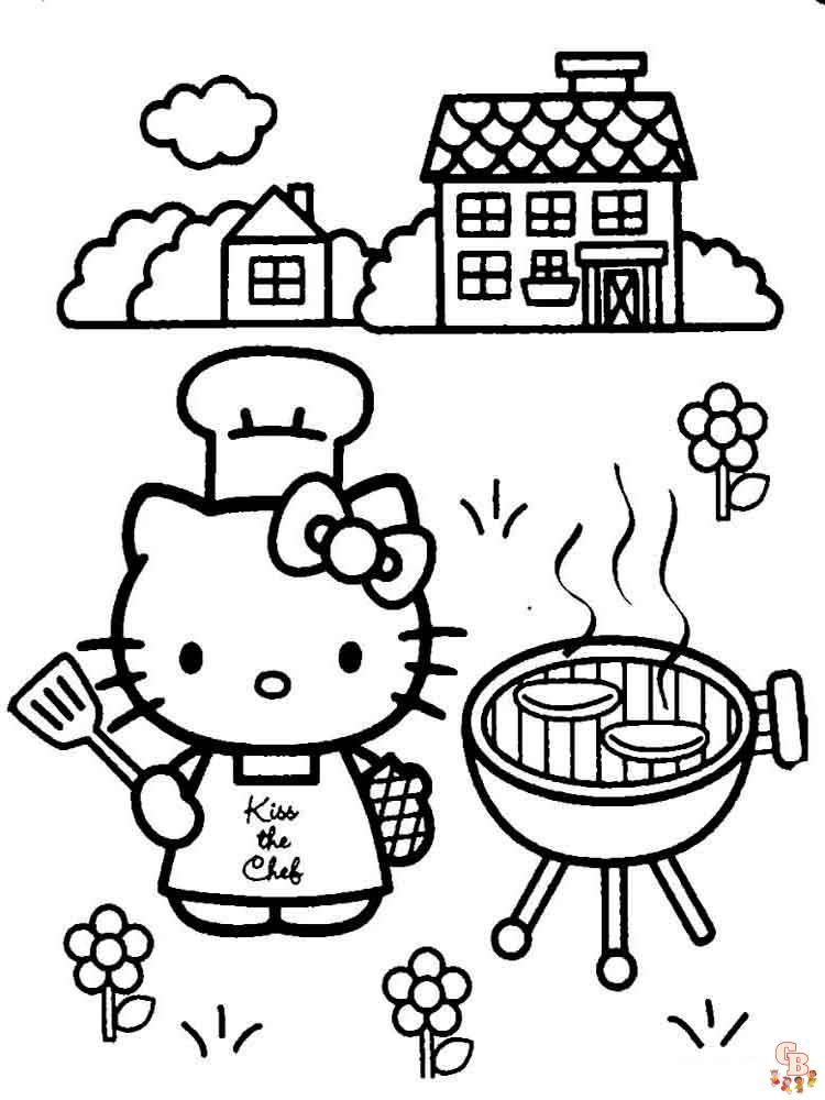 Страницы для раскрашивания Hello Kitty