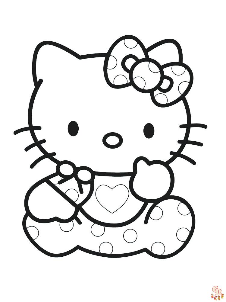 Страницы для раскрашивания Hello Kitty