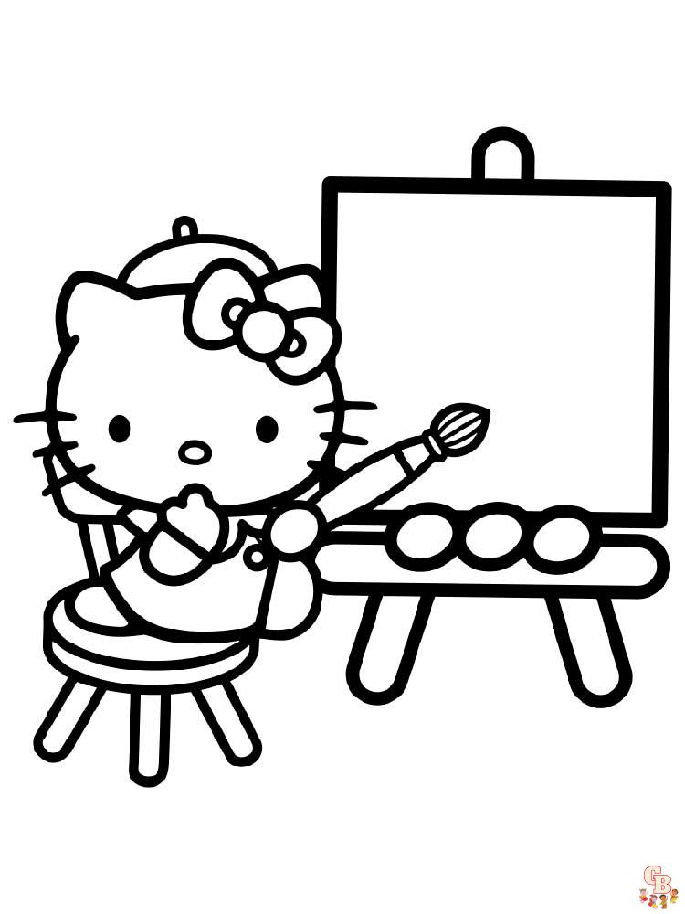 Últimas páginas para colorir Hello Kitty para crianças - GBcolouring