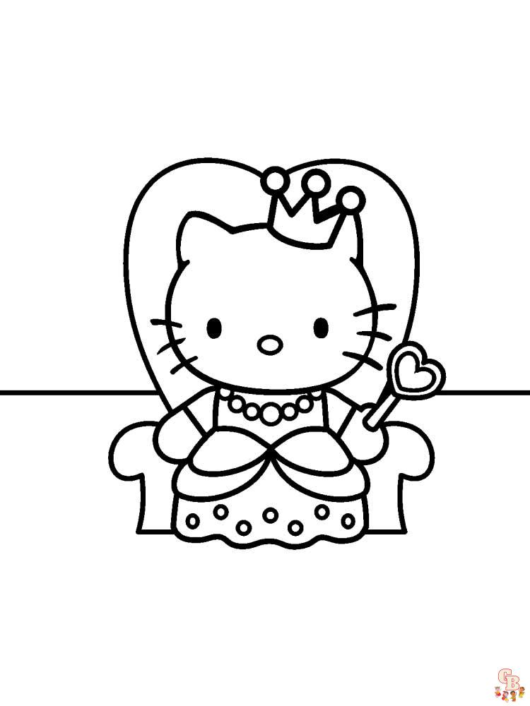 Страницы для раскрашивания Hello Kitty