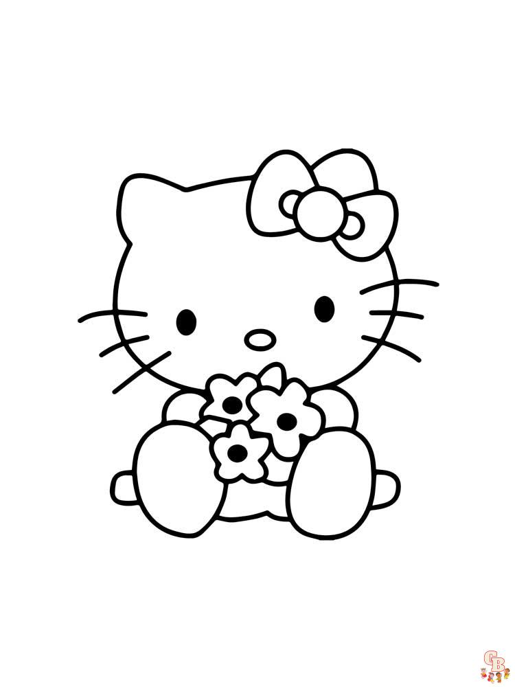 Hello Kitty colorindo as páginas