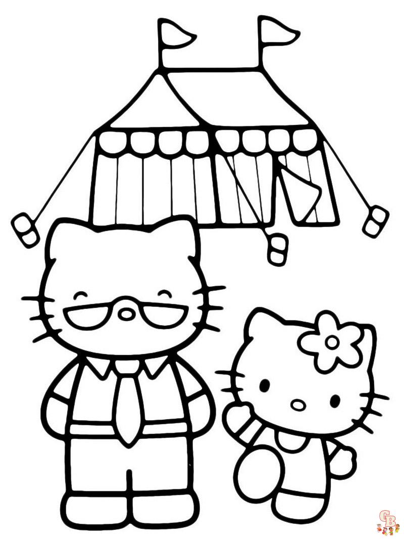 Pagini de colorat Hello Kitty